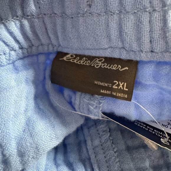 Eddie Bauer Carry On‎ Shorts Womens 2XL Blue Gauze Cotton NWT SS-2014 - Picture 8 of 12